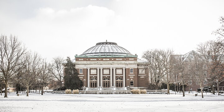 Foellinger Auditorium in Winter