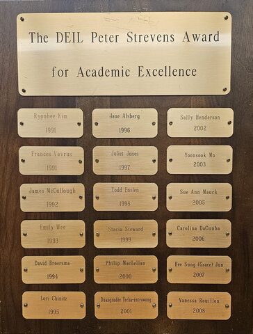 Peter Strevens Award for Academic Excellence Plaque 1
