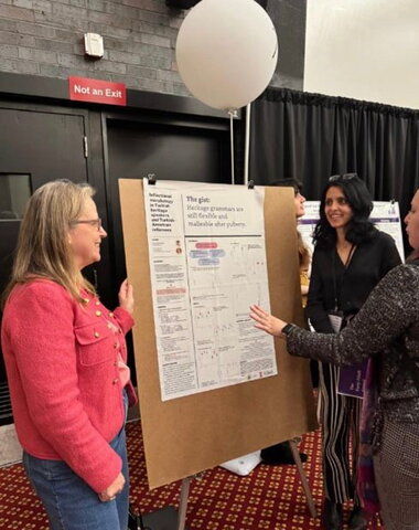 Aylin And SIlvina Presenting a Poster at BUCLD