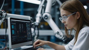 Woman working at computer