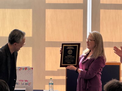 James receives award from Silvina