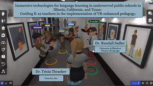 image showing student and teachers working in a VR platform, Immerse
