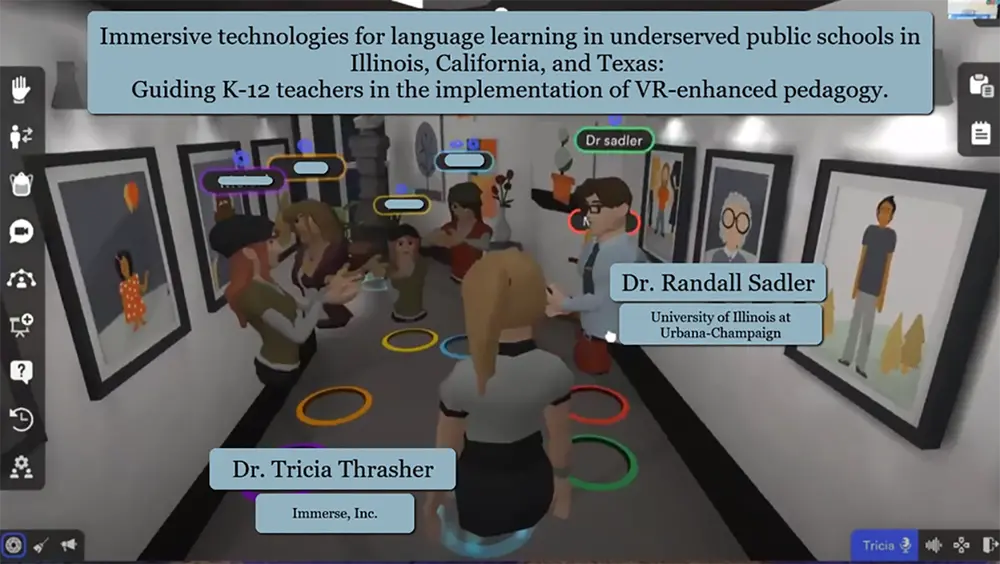 image showing student and teachers working in a VR platform, Immerse