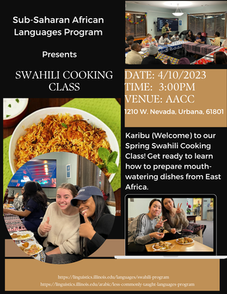 Image shows photos of students in a Kenyan cooking class - text is duplicated in event description