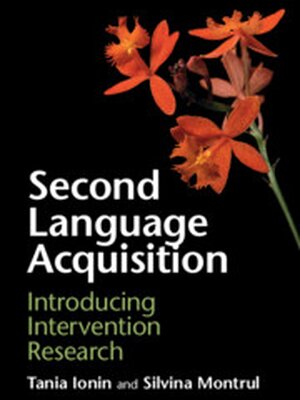 Cover for the published book "Second Language Acquisition: Introducing Intervention Research"
